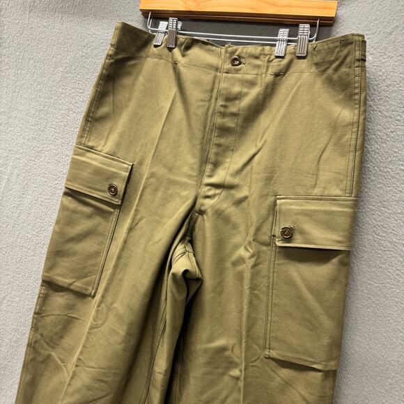 Seyntex Cargo Pants Mens 38x30 ACTUAL Vintage 1960 Dutch Military 90x80 Roll Tab - Picture 5 of 8